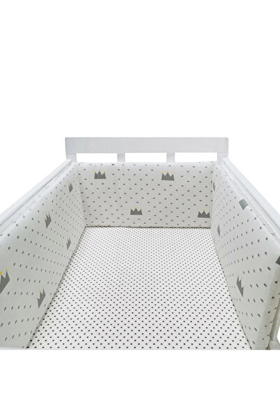 Choice واقي سرير الأطفال من جراي كراون، مصنوع من القطن، واقي سرير الأطفال حدي...