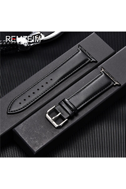 Choice سوار ساعة من جلد العجل الأصلي أسود اللون مقاس 42 مم أو 44 مم أو 45 مم،...