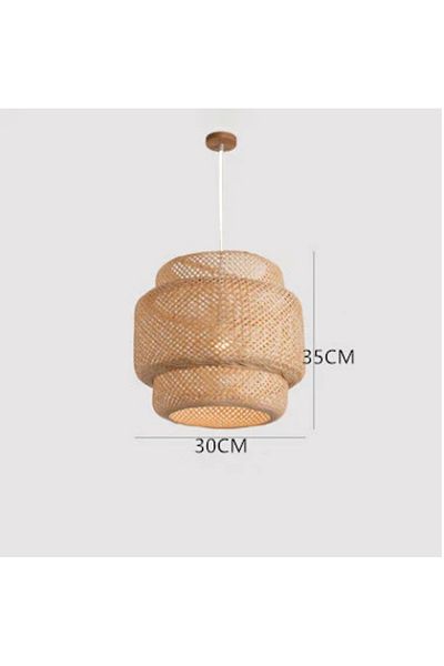 STDJHong B-30cm Hand Knitted Chinese Style Weaving Hanging Lamps 18/19/30cm Bamboo Pendant Lamp Restaurant Ho