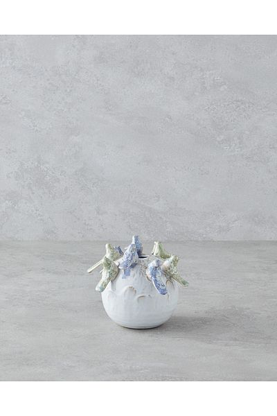 English Home Βάζο Birdy 16,5x16,5x13 cm Μπεζ