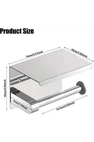 Choice حامل ورق تواليت فضي، حامل لفات ورق من الفولاذ المقاوم للصدأ مع حامل ور...