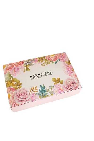 Choice 21x14x5cm Pink 10PCS Gift Box Wedding Favor pink flowerPaper Cake Packaging Window Present Candy Bag