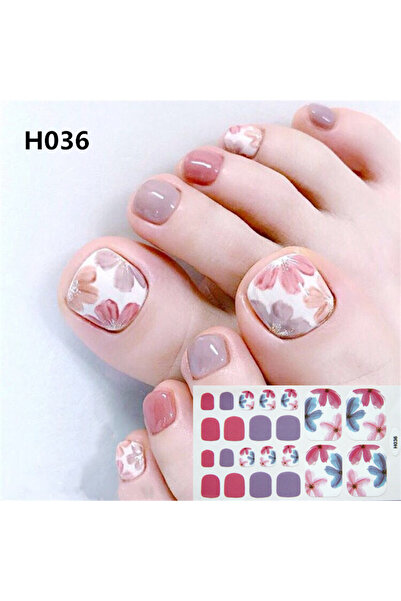 Choice H036 22 طرفًا/ورقة لاصقة لأظافر القدم، أطراف طلاء أظافر فرنسية لامعة، ...