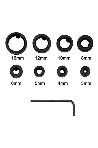 Choice1 8pc black 3-16mm 8pc silver drill bit limit ring mini wrench position...