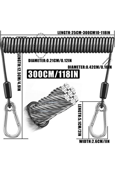 Choice حبل صيد مرن شديد التحمل من الفولاذ المقاوم للصدأ 3M SAMOLLA: حبل أمان ...