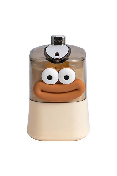 Choice1 Brown Smile Automatic Pop-up Toothpick Dispenser Plastic Toothpick Case Box Press Toothpick Storage