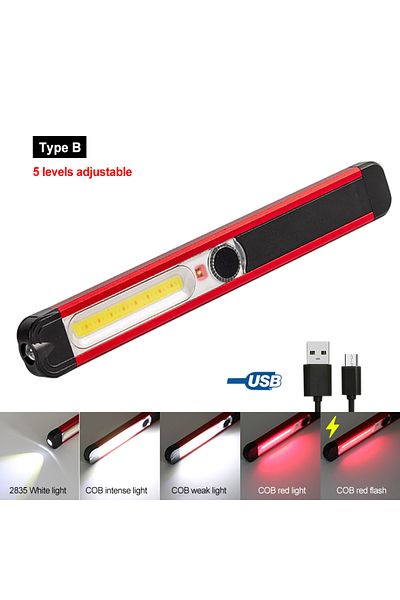 Choice Type B Powerful Work Light COB LED Flashlight Magnetic Work Lamp USB Rechargeable Torch Inspection L