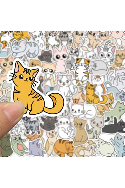 Choice 60pcs 60pcs Cartoon Animal Cats Stickers DIY Waterproof Laptop Phone Skateboard Fridge Guitar Luggag