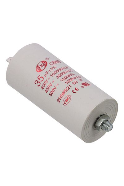 Choice 35uF CBB60 Run Capacitor 35uF 450V AC Double Insert 50/60Hz Cylinder 92x44mm White for Air Compresso