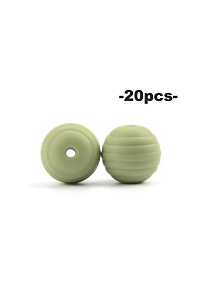 LOFCA lint LOFCA 20pcs Beehive Silicone Beads Spiral Baby Teething Round Food Grade Beads 15mm DIY Threade