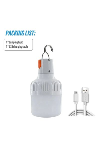 Choice 60W White light Outdoor USB Rechargeable LED Lamp Bulbs High Brightness Emergency Light Hook Up Camp