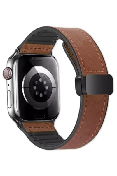 Choice 42 مم 44 مم 45 مم 49 مم حزام سيليكون بني + جلد لساعة ألترا باند 49 مم ...