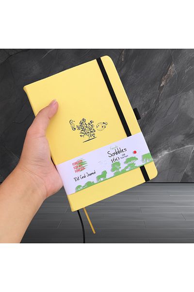 Choice DOTTED 160 PAGES Light Yellow BUKE Bullet Dotted Journal Drawing Sketchbook-160gsm Paper, Inner Pock