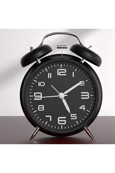 Choice black 4 inches Smart Alarm Clock Metal Ringing Alarm Clock Student Kids Alarm Clock Bedside Alarm Cl