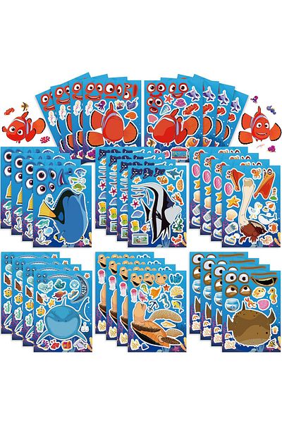 Choice 8Sheets 8/16Sheets Children DIY Disney Cartoon Finding Nemo Puzzle Stickers Make-a-Face Cute Decals