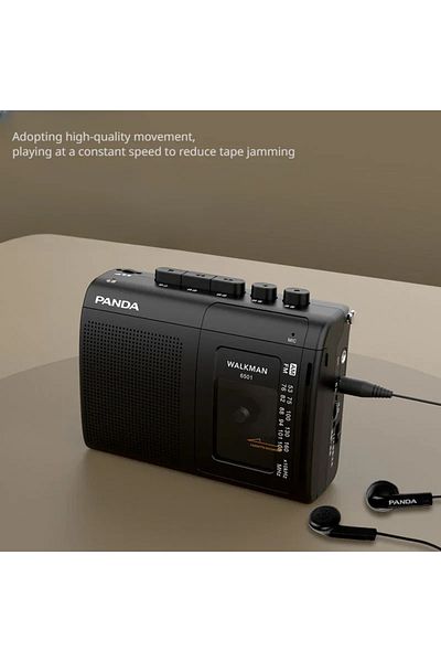DIXSG مشغل موسيقى كاسيت كلاسيكي محمول أسود اللون، راديو AM/FM، مسجلات أشرطة Walkman مع مكبر صوت