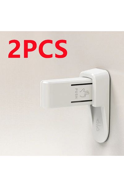 Choice White-2PCS Home Universal ABS Protection Device for Children Easy to Install Anti-open Handle Locks