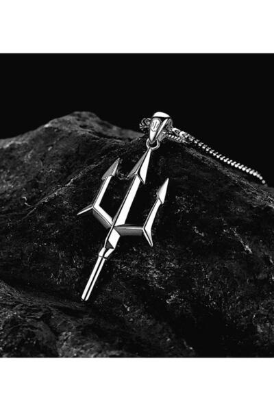 Choice AL19209- قلادة من الفضة محفورة بشكل جميل على شكل عصا سحرية وحجر سحري ل...