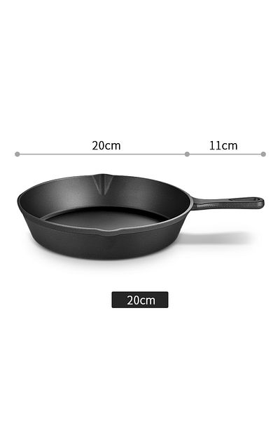Choice 20cm Cast Iron Frying Pan,14/16/20cm Non-stick Skillet Kitchen Fry Pot Breakfast Pan Omelette Pancak