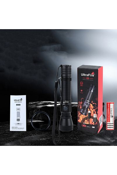 Choice 18650 2600mah E5 Ultrafire E5 Army Tactical Flashlight 1350lm 450m Powerful Led Torch Light 18650 Ty