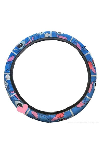 Choice Stitch Disney Stitch 15in Steering Wheel Cover Kawaii Lilo & Stitch Anime Figure Universal Car Acces