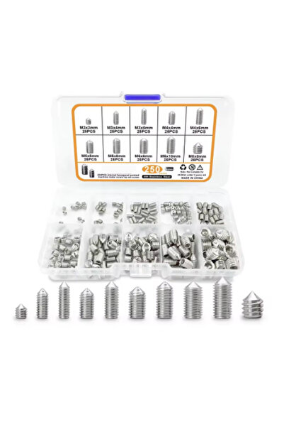 Choice 250 قطعة من مسامير المقبس السداسية بدون رأس، مسامير تثبيت مدببة من الف...