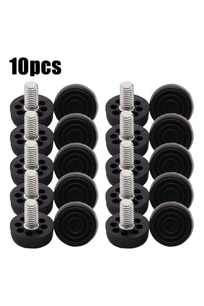 Choice M10X30X20mm 10Pcs Furniture Legs Anti-slip Foot Riser Adjustable Height Plastic Base Table Cabinet L
