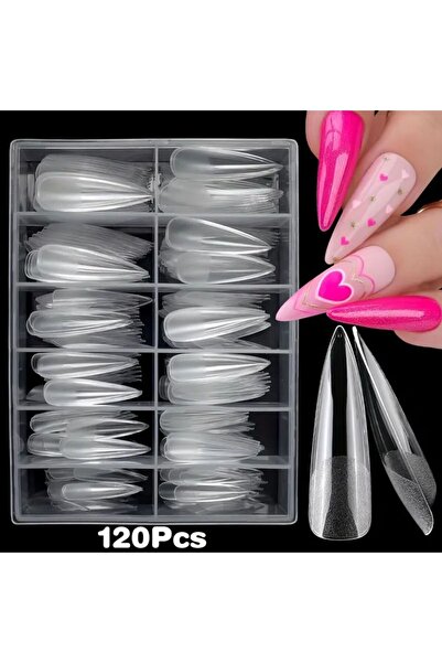 Choice1 120 قطعة 120/240 قطعة أطراف أظافر ستيليتو مقاس XL أظافر صناعية شفافة ...