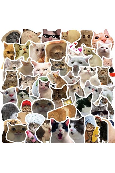 Choice 50PCS 50PCS Cute Cat Stickers Vinyl Waterproof Funny Cats Decals for Water Bottle Laptop Skateboard