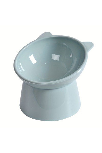 Choice وعاء طعام مرتفع للقطط أزرق اللون، قطعة واحدة، مضاد للقيء، وعاء طعام للحيوانات الأليفة للقطط ذات الوجه المسطح والكلاب الصغيرة، يحمي