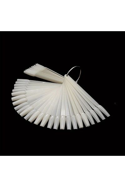 Choice BP002-5 50Pcs Nail Sample Stick with Ring, Clear Fan Nail Polish Practice Display Tips Nail Sample S
