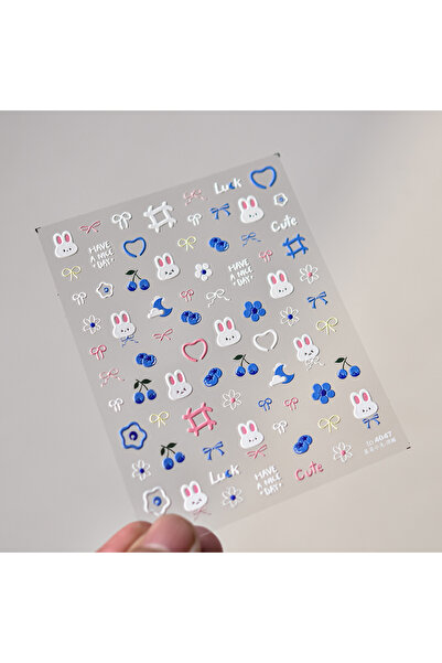 Choice1 1 قطعة 5D Kawaii أرنب ملصقات الأظافر اليابانية الكرتون اليابانية الور...