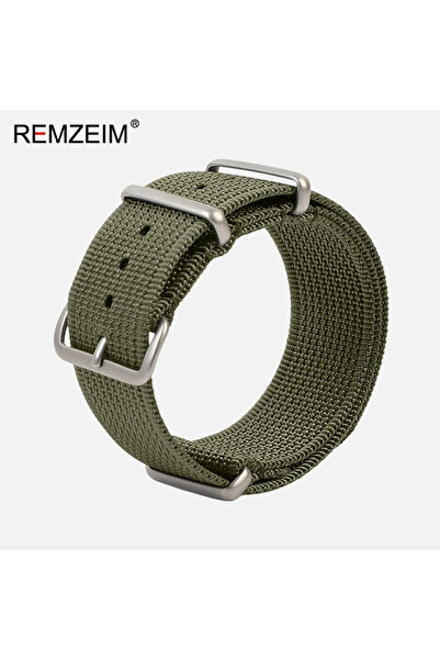 Choice حزام ساعة من النايلون عالي الجودة باللون الأخضر العسكري مقاس 20 مم، حز...