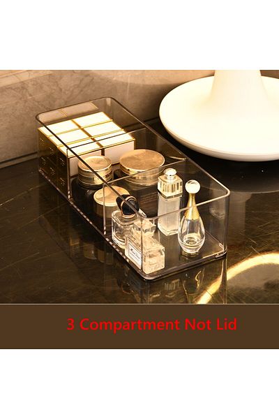 Choice 3 Compartment Clear Acrylic Makeup Layered Storage Box Dressing Table Cosmetic Lipstick Organizer Bo