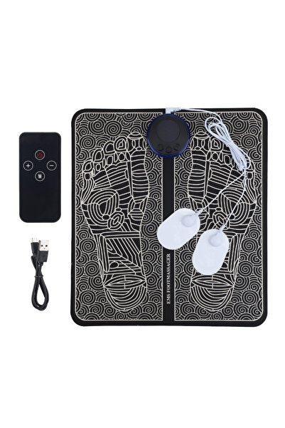 Choice وسادة تدليك القدم الكهربائية EMS السوداء، وسادة قابلة للطي، 8 أوضاع، 1...