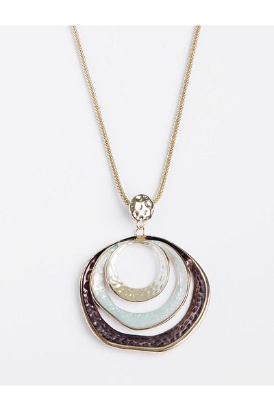 Jimmy Key White Oval Figured Adjustable Necklace