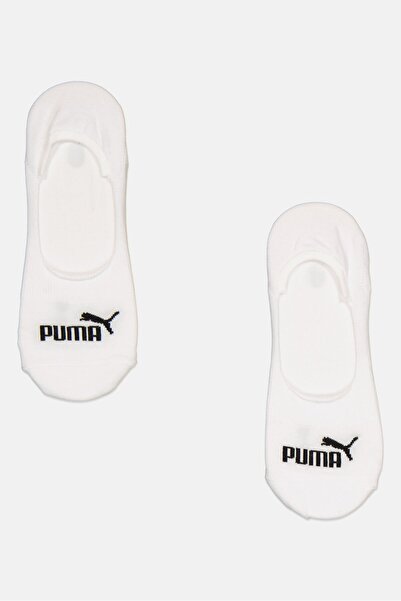 Puma Men 2 Pairs Brand Logo Invisible socks, White