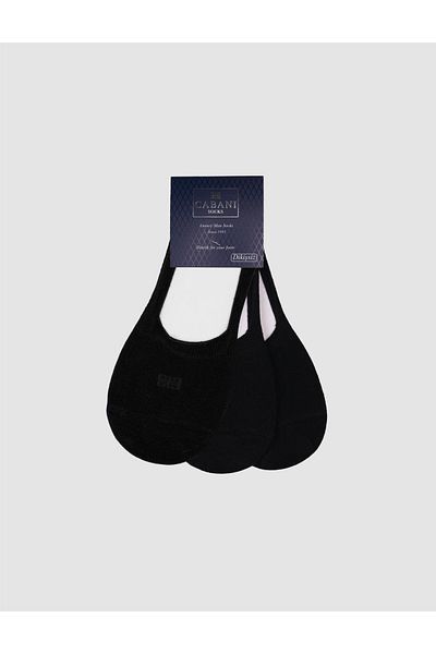 Cabani Bamboo 3-Piece Black Men's Ballerina Socks