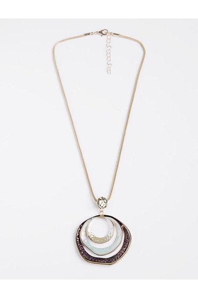 Jimmy Key White Oval Figured Adjustable Necklace