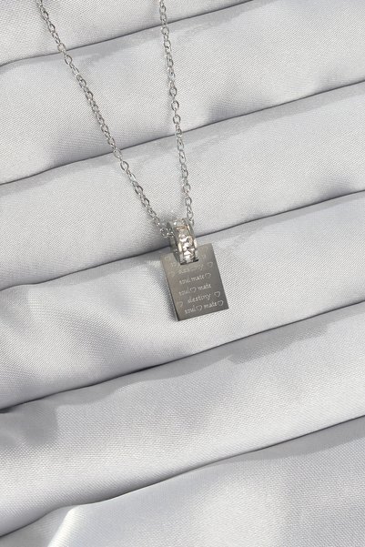 Skygo 316L Steel Chain Silver Color Zircon Stone Love Letter Necklace Tj-Bko8908