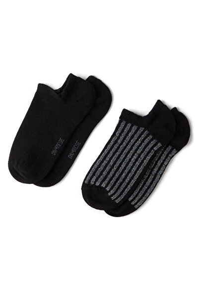 Dıvarese Siyah Kadın 2li Çorap Seti