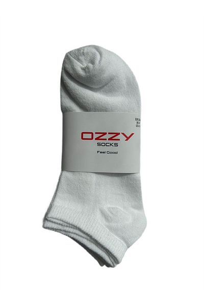 Ozzy Socks 4 чифта икономични памучни бели дамски чорапи до глезена