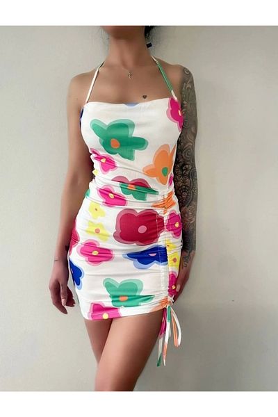 Emis Boutique Γυναικείο Μίνι Φόρεμα με λεπτομέρεια με κορδόνι με χαμηλό πίσω ανελκυστήρα