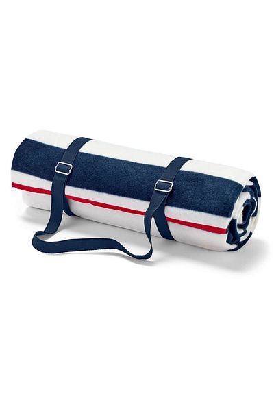 Tchibo Picnic Blanket 130 X 150 Cm, Navy Blue/ivory