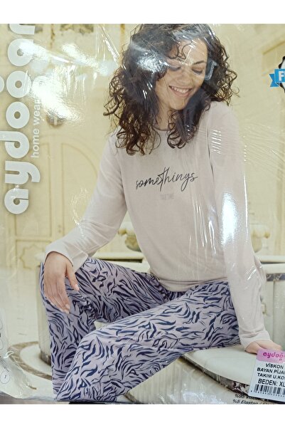 Aydoğan uzun kol viskon pijama takımı