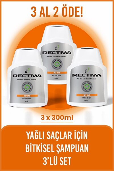 Rectiwa Yağlı Şampuan Seti -300 ml X 3 Adet