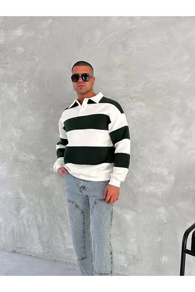 YALÇIN Πράσινο μπλουζάκι Unisex - Τρεις κλωστές και γιακάς