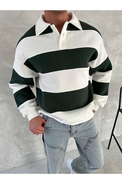YALÇIN Πράσινο μπλουζάκι Unisex - Τρεις κλωστές και γιακάς