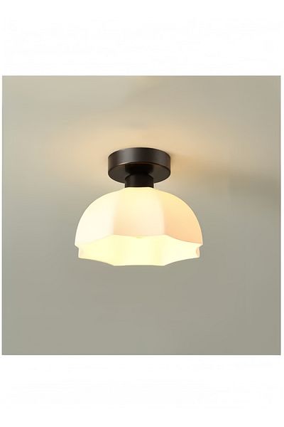 COOYA Recessed ceiling lamp,flower-shaped lampshade,diameter 20 cm,suitable for corridor decoration,white