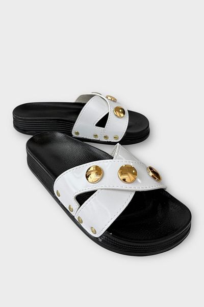 Liger Papuci casual - ortopedici de vară pentru acasă și vacanță pe plajă alb